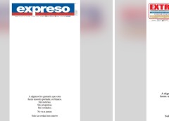 diarios Expreso y Extra aparecen con portadas en blanco
